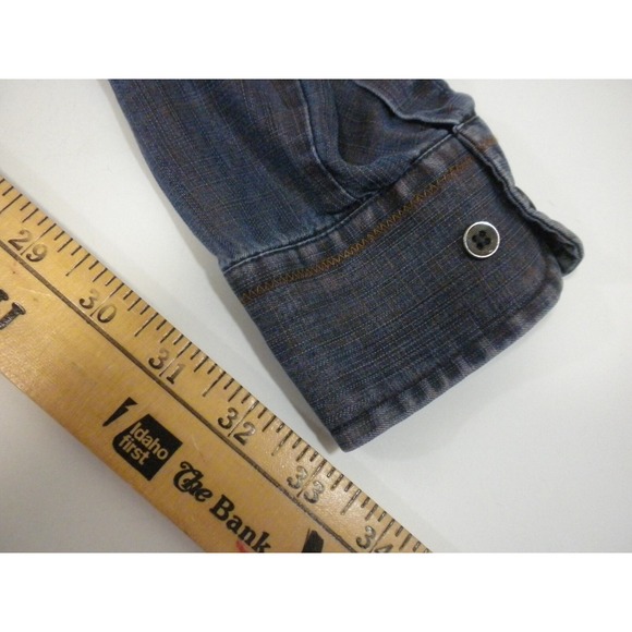 Haupt Germany Shirt Mens XL Blue Tinted Denim Chambray Button Down Long Sleeve - Picture 14 of 14